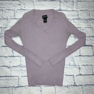 Purple Rafaella Vneck Long Sleeve